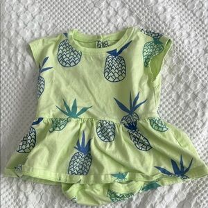 Tea Collection Lime Green and Blue Pineapple Dress